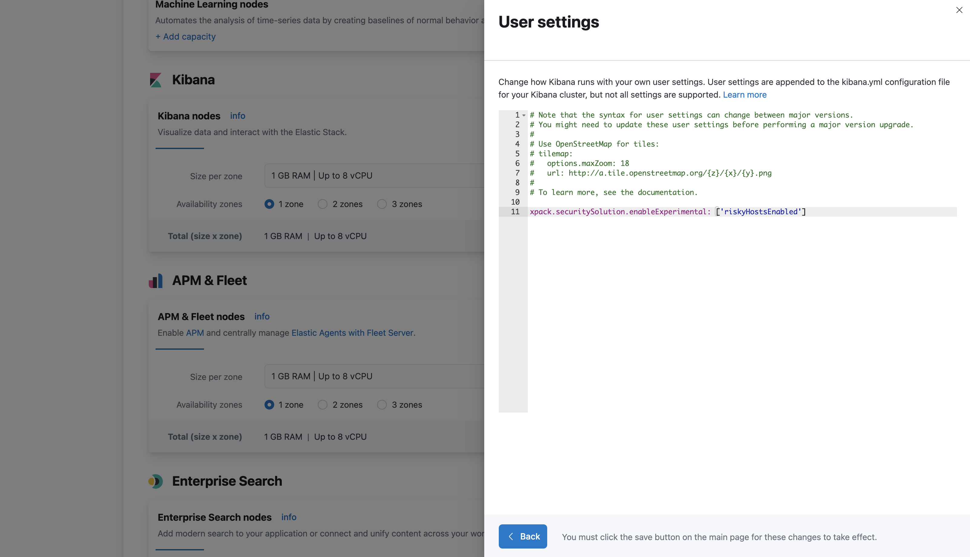 Modify Kibana configuration