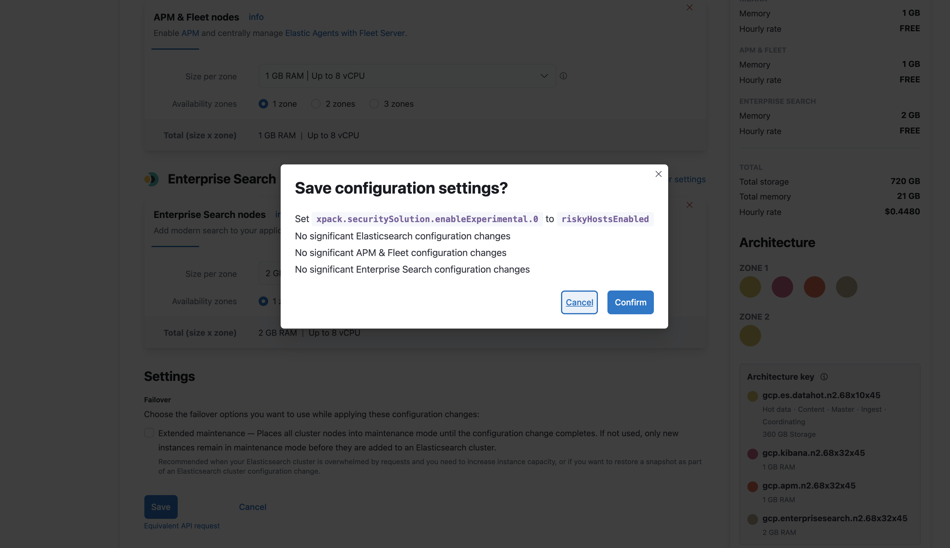 Save updated Kibana settings